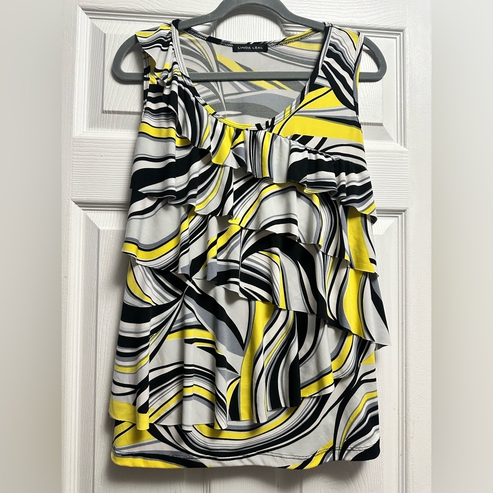 Linda Leal Sleeveless Ruffle Top